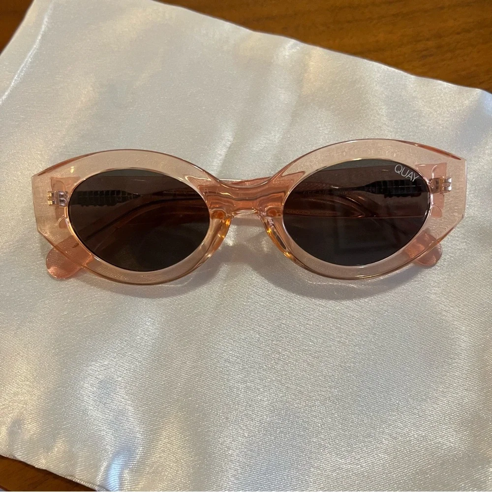 Quay Australia Pink Oval Sunglasses